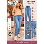 Karostar Baggy Jeans Blauw – Vier Sierknopen & Superstretch