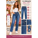 G-Smack Mom Fit Damesjeans met Strass – Blauw