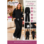 Dames Tweedelige Comfy Set – comfortabel huispak – zwart