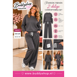 Dames Tweedelige Comfy Set – comfortabel huispak – donkergrijs