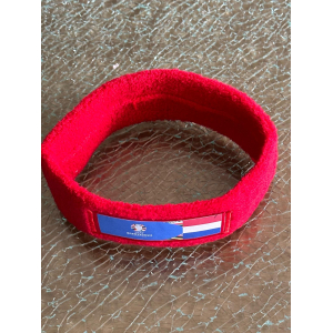 EK 2024 FOOTBALL HEAD SWEATBAND RED WITH EUROPEAN CUP WITH FLAG