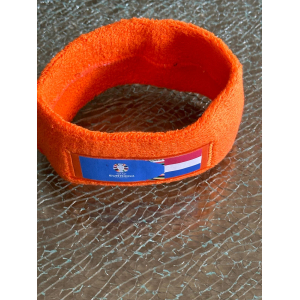 EK 2024 VOETBAL HOOFDZWEETBAND ORANJE MET EK BEKER MET VLAG