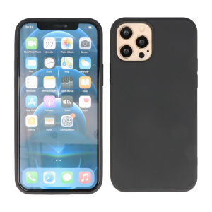 Iphone 12 - 12 Pro TPU Hoesje Back Cover Color Zwart