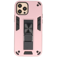 Iphone 12 - 12 Pro Stand Hardcase Back Cover Color Roze
