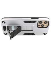 Iphone 12 - 12 Pro Stand Hardcase Back Cover Color Zilver