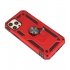 Iphone 12 Pro Max Pantser Hoesje met Ring Houder Rood