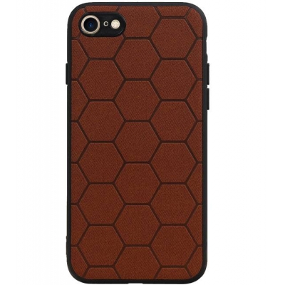 Iphone 7/8/SE 2020/SE 2022 Hexagon Hard Case Bruin