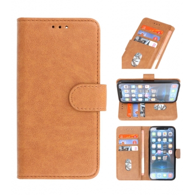 Iphone 14 Hoesje Bookstyle Wallet Cases Bruin