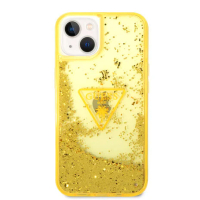 Guess Liquid Glitter Backcover voor de iPhone 14 & 13 Geel