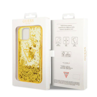 Guess Liquid Glitter Backcover voor de iPhone 14 & 13 Geel
