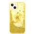 Guess iPhone 14 & 13 Hardcase Backcover Liquid Glitter Translucent Yellow