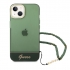 iPhone 14 Hardcase Backcover Doorzichtig met koord Guess Groen