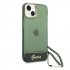 iPhone 14 Hardcase Backcover Doorzichtig met koord Guess Groen