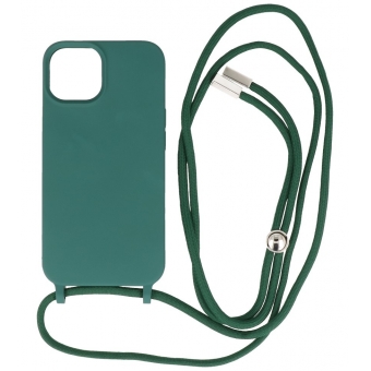 Iphone 14 Plus TPU Hoesje Back Cover Met Koord Color Groen