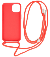 Iphone 14 Plus TPU Hoesje Back Cover Met Koord Color Rood