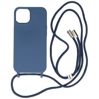 Iphone 14 Plus TPU Hoesje Back Cover Met Koord Color Navy