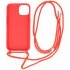 Iphone 14 Plus TPU Hoesje Back Cover Met Koord Color Rood