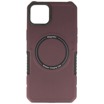 Magnetic Charging Case for iPhone 14 Plus Burgundy Red