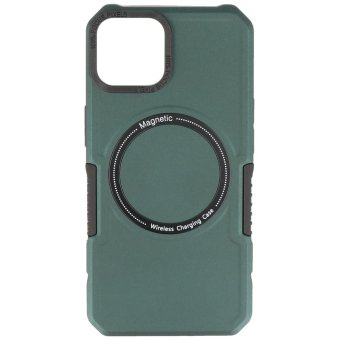 Magnetic Charging Case for iPhone 14 Plus Dark Green