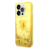 Guess Liquid Glitter Backcover voor de iPhone 14 Pro Max Geel