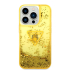 Guess Liquid Glitter Backcover voor de iPhone 14 Pro Max Geel