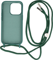 Iphone 14 Pro Max TPU Hoesje Back Cover Met Koord Color Groen