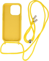 Iphone 14 Pro Max TPU Hoesje Back Cover Met Koord Color Geel