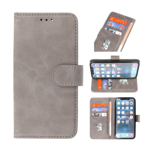 Iphone 14 Pro Hoesje Bookstyle Wallet Cases Grijs