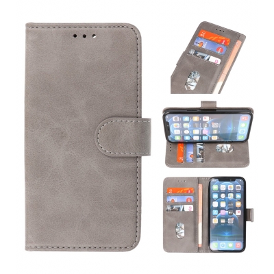 Iphone 14 Pro Hoesje Bookstyle Wallet Cases Grijs