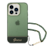 iPhone 14 Pro Hardcase Backcover Doorzichtig met koord Guess Groen