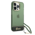 iPhone 14 Pro Hardcase Backcover Doorzichtig met koord Guess Groen