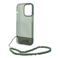 iPhone 14 Pro Hardcase Backcover Doorzichtig met koord Guess Groen