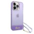 iPhone 14 Pro Hardcase Backcover Doorzichtig met koord Guess Paars