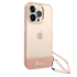 iPhone 14 Pro Hardcase Backcover Doorzichtig met koord Guess Roze