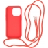 Iphone 14 Pro TPU Hoesje Back Cover Met Koord Color Rood