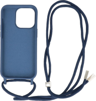 Iphone 14 Pro TPU Hoesje Back Cover Met Koord Color Navy