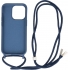 Iphone 14 Pro TPU Hoesje Back Cover Met Koord Color Navy