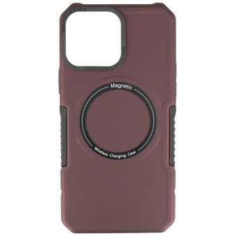 Magnetic Charging Case for iPhone 14 Pro Burgundy Red