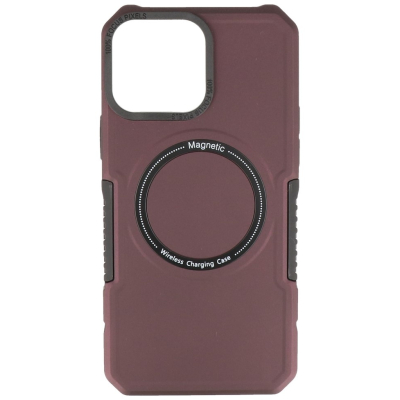 Magnetic Charging Case for iPhone 14 Pro Burgundy Red