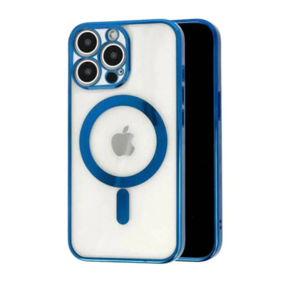 iPhone 14 Pro Max hoesje magsafe blauw transparant