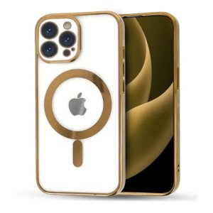 iPhone 14 hoesje magsafe goud transparant