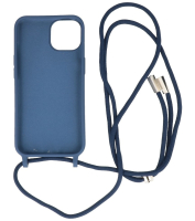 Iphone 14 TPU Hoesje Back Cover Met Koord Color Navy