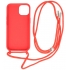 Iphone 14 TPU Hoesje Back Cover Met Koord Color Rood