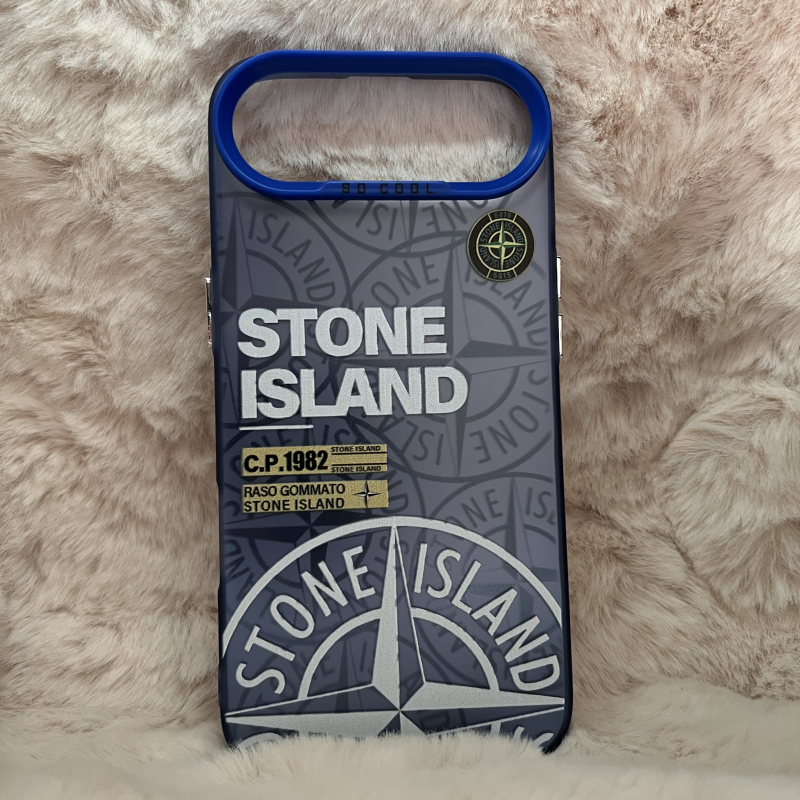 Trendy Stone Island iPhone 17 Air hoesje Hoogwaardige Blauw kleur