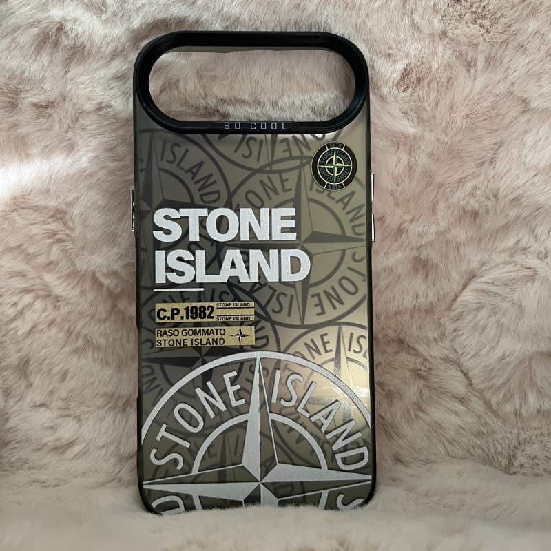 Trendy Stone Island iPhone 17 Air hoesje Hoogwaardige Zwart kleur