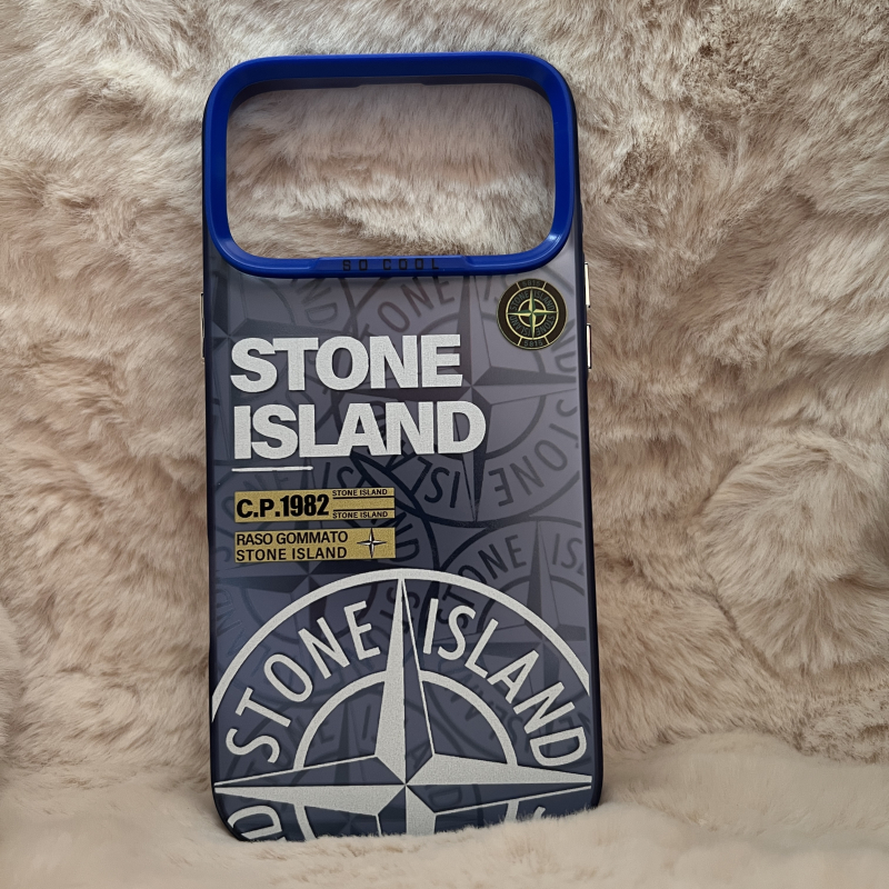Trendy Stone Island iPhone 17 Pro Max hoesje Hoogwaardige Blauw kleur