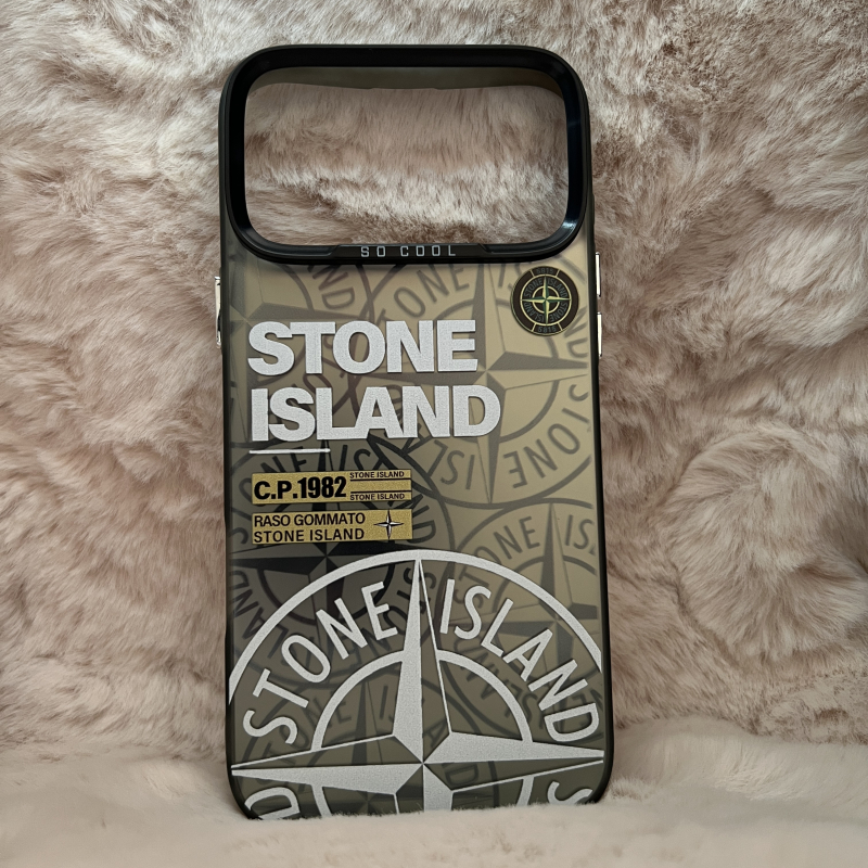 Trendy Stone Island iPhone 17 Pro Max hoesje Hoogwaardige Zwart kleur