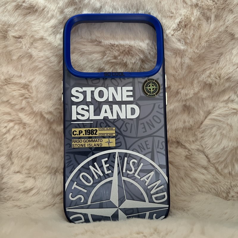 Trendy Stone Island iPhone 17 Pro hoesje Hoogwaardige Blauw kleur