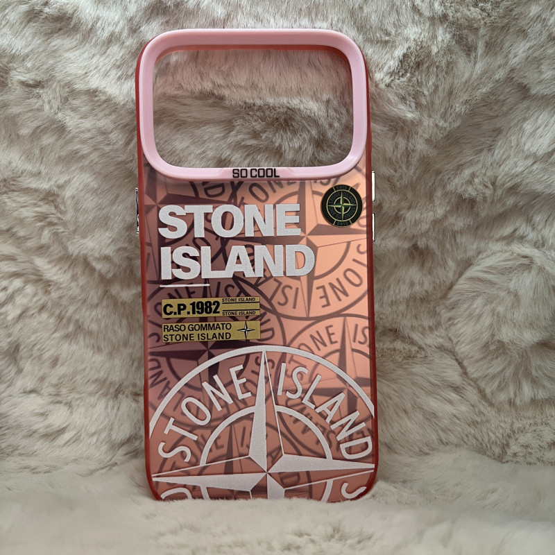 Trendy Stone Island iPhone 17 Pro hoesje Hoogwaardige Roze kleur