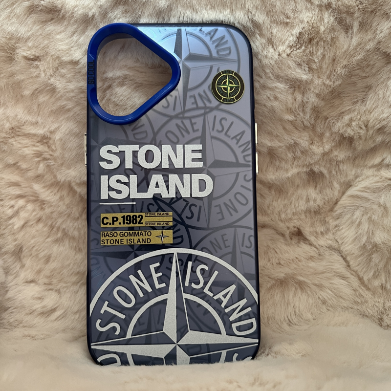 Trendy Stone Island iPhone 17 hoesje Hoogwaardige Blauw kleur